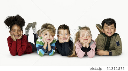 Little Children Laying Down Cheerful 31211873