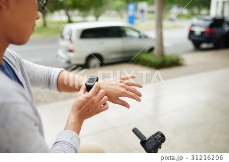 Checking heart rate Checking heart rate 31216206