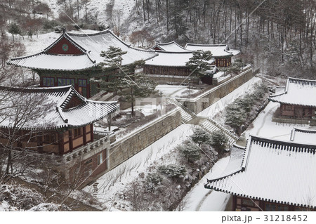 仏教 席従事 雪景色 31218452