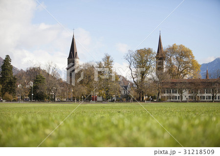 スイスの インターラーケン 芝生 31218509
