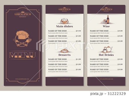 Template for the restaurant menu 31222329