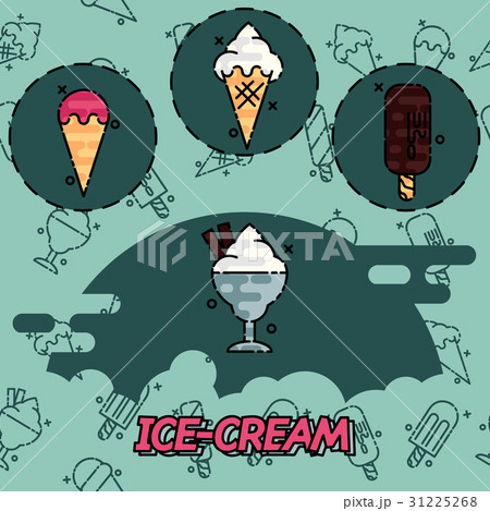 Ice-cream flat concept icons 31225268