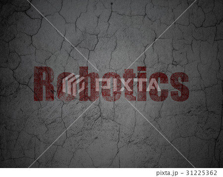 Science concept: Robotics on grunge wall 31225362