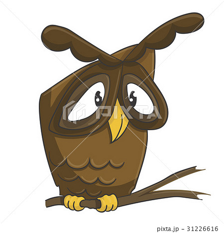 Cute owl on the branch cartoon 31226616