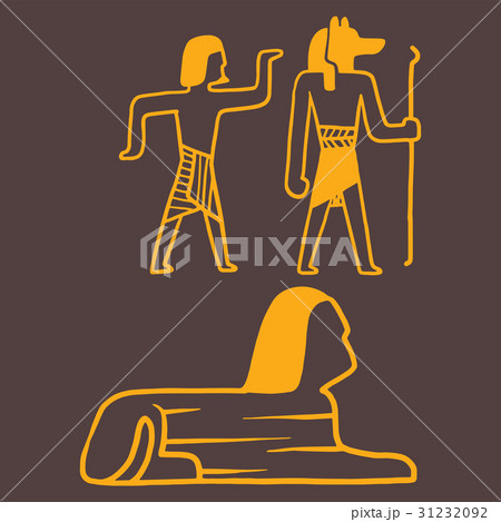Egypt travel history sybols hand drawn design 31232092