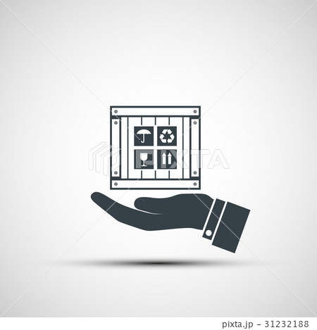 Hand holding a wooden box. Hand holding a wooden box. 31232188