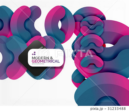 Abstract color geometric round shapes on white 31233488