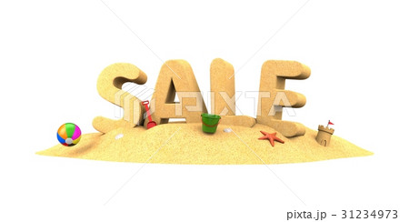 Sale season - word of sand. 3d illustration 31234973