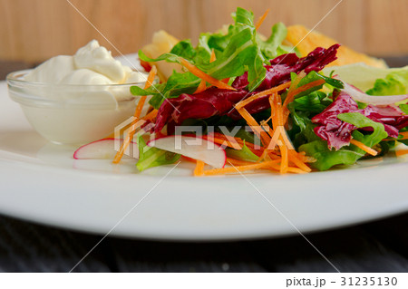 Pancakes with ham and salad Pancakes with ham and salad 31235130