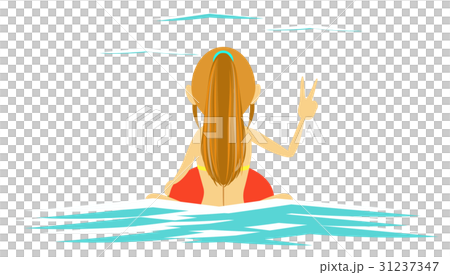 Loco girl waiting for a wave at surfing Loco girl waiting for a wave at surfing 31237347