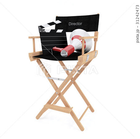 Director's chair with clapper board and megaphone  31242473
