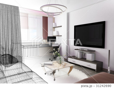 White living room interior White living room interior 31242690