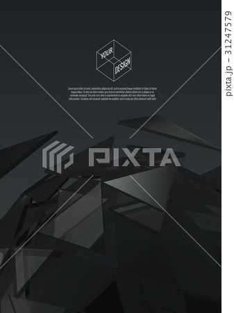 Abstract triangle sphere on black BG 31247579