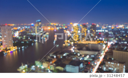 Aerial view, blurred bokeh light over city Aerial view, blurred bokeh light over city 31248457