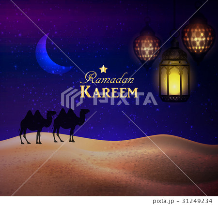 lanterns in the desert at night sky 31249234