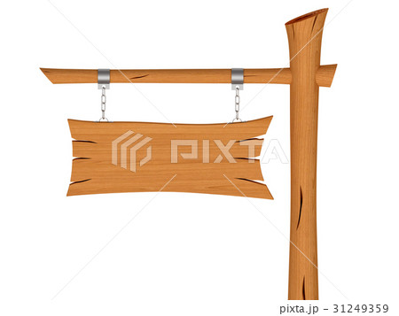 Blank wooden signboard with chain Blank wooden signboard with chain 31249359