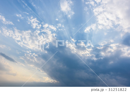 Mostly cloudy evening light sunset light 31251822