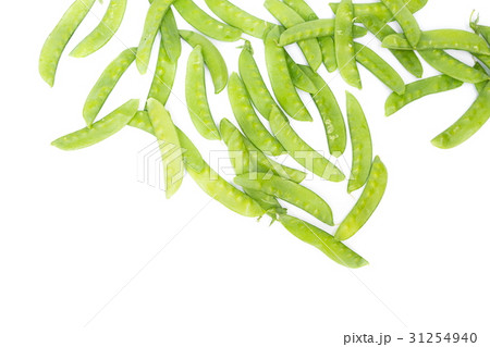 Green peas, sugar Pea on white background 31254940