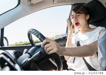 あくびする女性ドライバー 31255788