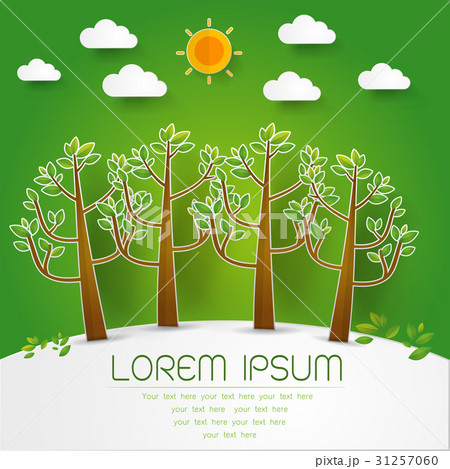 Green Forest, trees and bushes pop up paper cut 31257060