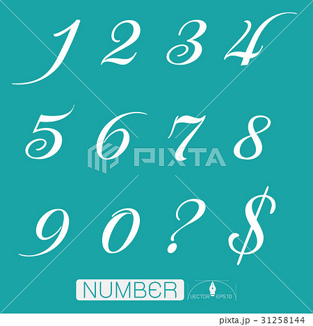 Numbers set Vector 31258144