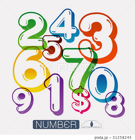 Numbers set Vector Numbers set Vector 31258245