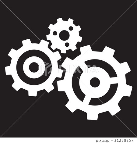 Three gears isolated on black background Three gears isolated on black background 31258257