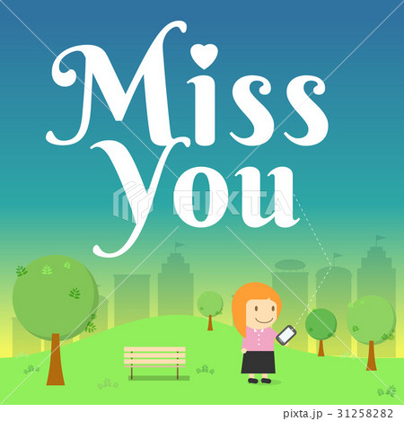 woman send message miss you on smart phone woman send message miss you on smart phone 31258282