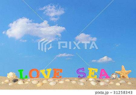 Love sea letters on a beach sand 31258343