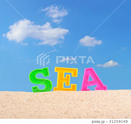 Sea letters on a beach sand Sea letters on a beach sand 31259149