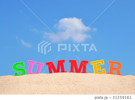Summer letters on a beach sand 31259161