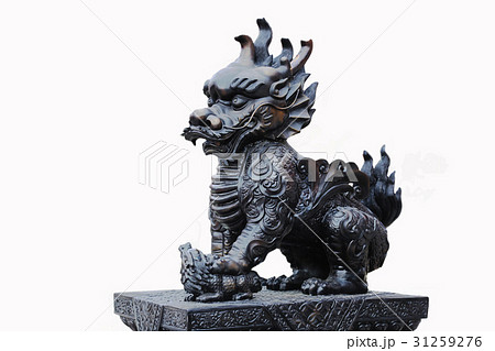 Chinese dragon-headed unicorn, isolated on white. Chinese dragon-headed unicorn, isolated on white. 31259276