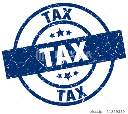 tax blue round grunge stamp 31259859