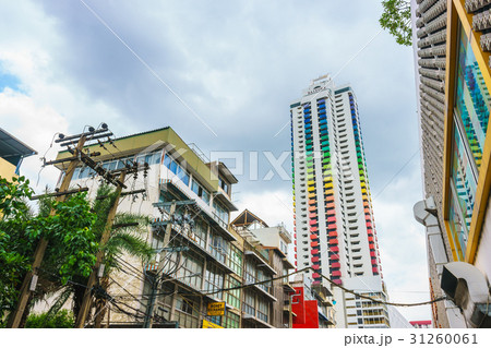 Colorful building Baiyoke Tower I with a cloudy. 31260061