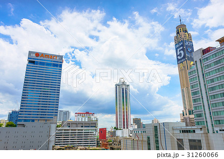 Baiyoke Tower I and II with a cloudy background. 31260066