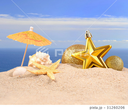 Christmas decorations seashells and starfish Christmas decorations seashells and starfish 31260206