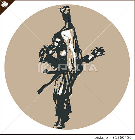 Martial arts. Karate fighter silhouette scene. Martial arts. Karate fighter silhouette scene. 31260450