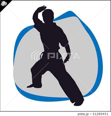 Martial arts. Karate fighter silhouette scene. 31260451