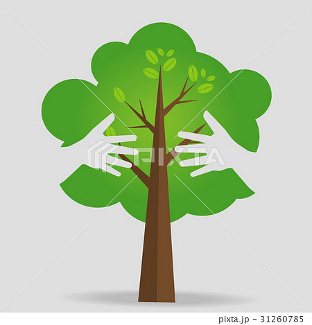 Eco friendly hands hug concept green tree. Eco friendly hands hug concept green tree. 31260785