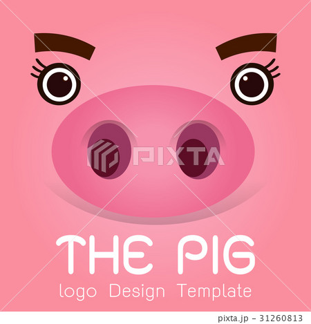 Pig logo design on pink background 31260813