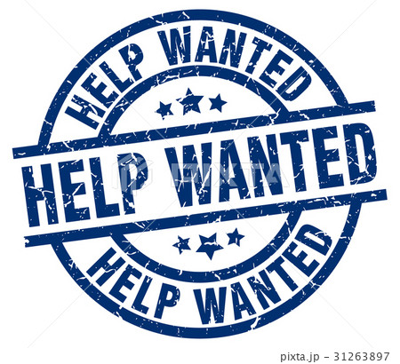 help wanted blue round grunge stamp 31263897