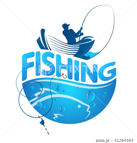 Fisherman in a boat and fish Fisherman in a boat and fish 31264365