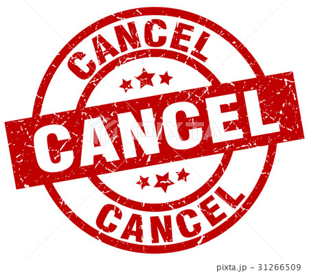 Cancel Round Red Grunge Stamp Stock Illustration