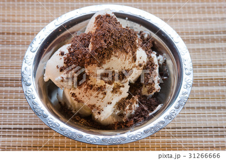 sweet dessert with the grated chocolate sweet dessert with the grated chocolate 31266666