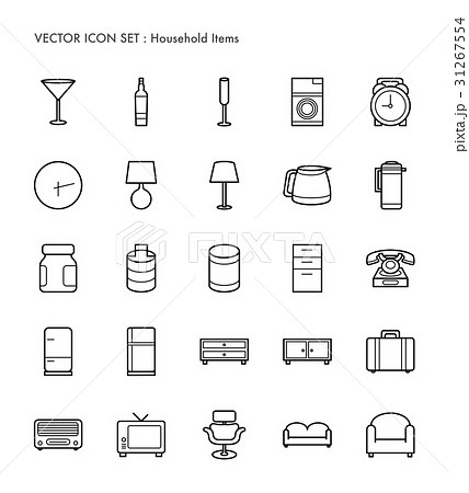Collection of icons for household goods. - Stock Illustration [36932631]  - PIXTA