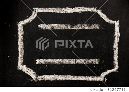 Chalk drawing as hexagon shape as blank stamp 31267751