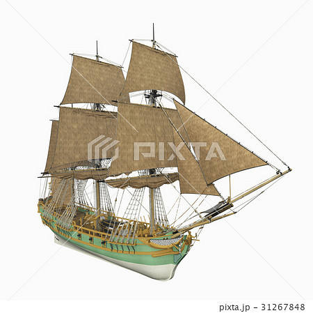 18th century corvette isolated on white background 18th century corvette isolated on white background 31267848