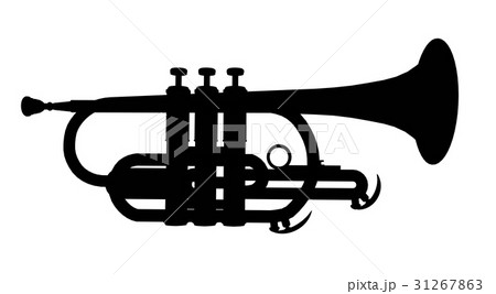 Silhouette Of A Trumpetのイラスト素材