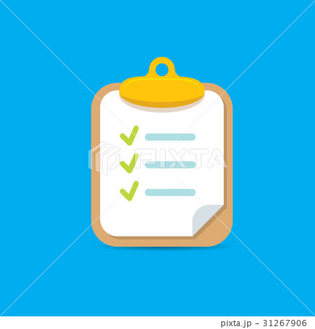 vector Clipboard icon with green checkmarks 31267906