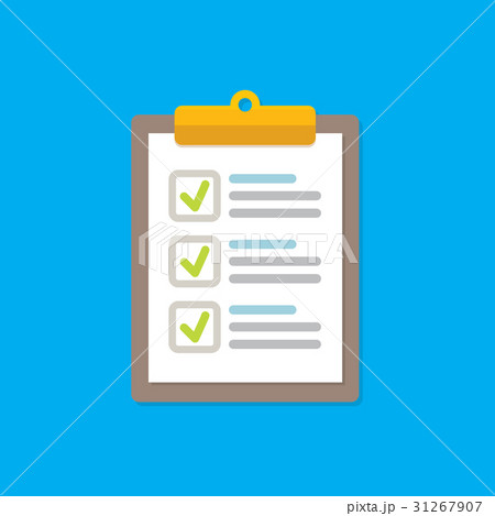 vector Clipboard icon with green checkmarks 31267907